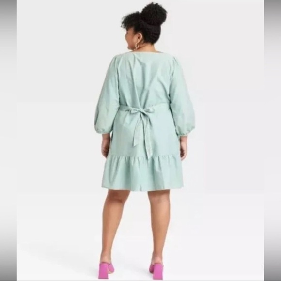 Ava & Viv Dresses & Skirts - Ava & Viv Women's Balloon 3/4 Sleeve A-line Tiered Dress - Teal size X